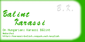 balint karassi business card